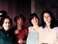 Left to right: great grandmother, Mimi; grandma, June Carr; mom; aunt Carolyn Carr (now Hudson). Circa 1980.