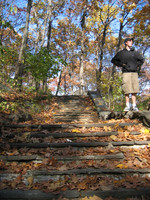 Inwood Hill Park: roomate Ben Ransford chilling on the stairs behind the tennis courts.