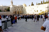The western wall of the Second Temple/Wailing Wall/Kotel. A holiday, so it was busy.