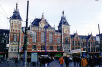 Centraal Station, the main rail transportation hub and point around which Amsterdam is oriented.