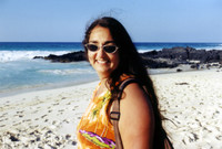 My dad's wife, Tania, on  the beach.