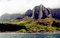 We took a boat tour of Kaua'i's famous Napali Coast.