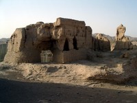 Most of Jiaohe's buildings and streets were created by digging below the surface of the ground.