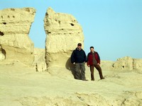 Me and David Shallcross, posing in front of some ruins.