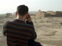 David snaps a shot of Jiaohe's large Buddhist temple.