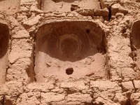 Close-up of a faded image of the Buddha.