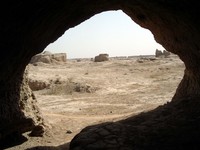 Looking out from inside the cave.