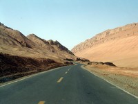 The road to Bezeklik goes through the Flaming Mountains.