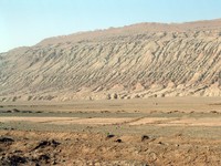 Classic Flaming Mountains topography.