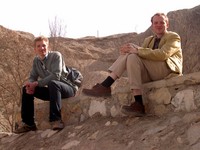 William and David take a breather along the river.