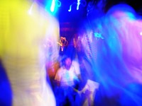 William, David, and Zoe's last trip to Hong Fan Qu was cause for some of us to drunkenly mount the stage and shake our booties. I took this shot to prove that we'd been up there...
