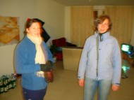 Kerryn and Camilla in my blurry livingroom.