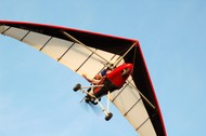 I'll be damned if I'm gonna pass up a chance to fly over the desert in an ultra-light aircraft (think of a flying motorcycle) for Y200. Camilla managed to snap this shot as I made a close pass overhead.