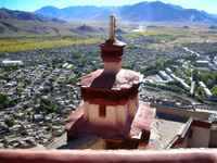 The view from the top of Gyantse's fortress, looking down over the town.