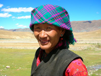 A friendly Tibetan woman.