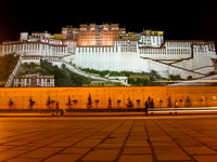 The Potala Palace at night.
