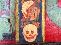 One of the morbid details at Nechung Monastery, once home to the Dalai Lama's spiritual adviser, the Nechung Oracle.