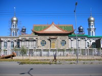 Golmud, Qinghai is home to a significant population of Huis, Muslim Chinese. This is the city's main mosque.
