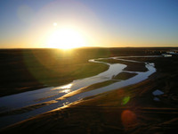 The sun rises over the high plateau in southwest Qinghai.