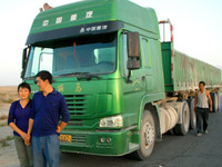 When I was heading back to Korla, Xinjiang I got stuck in the small town of Miran. Thankfully, I was able to hitch a ride with these nice truckers. They brought me seven hours to Korla and wouldn't accept a dime!