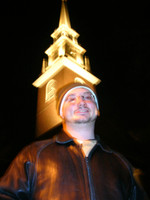 My friend, Dave Feinberg, posing in front of Harvard's Memorial Church.