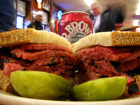 Better yet, just stick to Katz's pastrami on rye. Finest sandwich ever. Wash it down with some of Dr. Brown's Black Cherry soda.