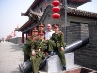 I met a group of young soldiers near the South Gate of Xian's old city wall. Photo-op!