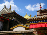 Rooftops of the Kumbum Monastery (Taer Si) near Xining, Qinghai Province.