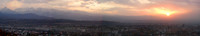A sunset panorama of Almaty, Kazakhstan. We rode the gondola up to Koktyube (Green Peak) to snap this one.