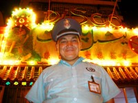 There's a Uyghur disco next door to our apartment. Our security guard buddy who sits out front knows three English phrases: girlfriend, whore, and good night!