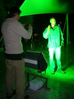 Daniel gets eaten alive by bugs while Simon snaps a photo and I, err, take a photo of him taking a photo.