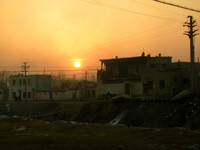 We arrived in Kuqa just before sunset. I took this photo from the bridge that connects New Kuqa to Old Kuqa.