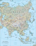 Map of Asia w/ Korla, Xinjiang highlighted
