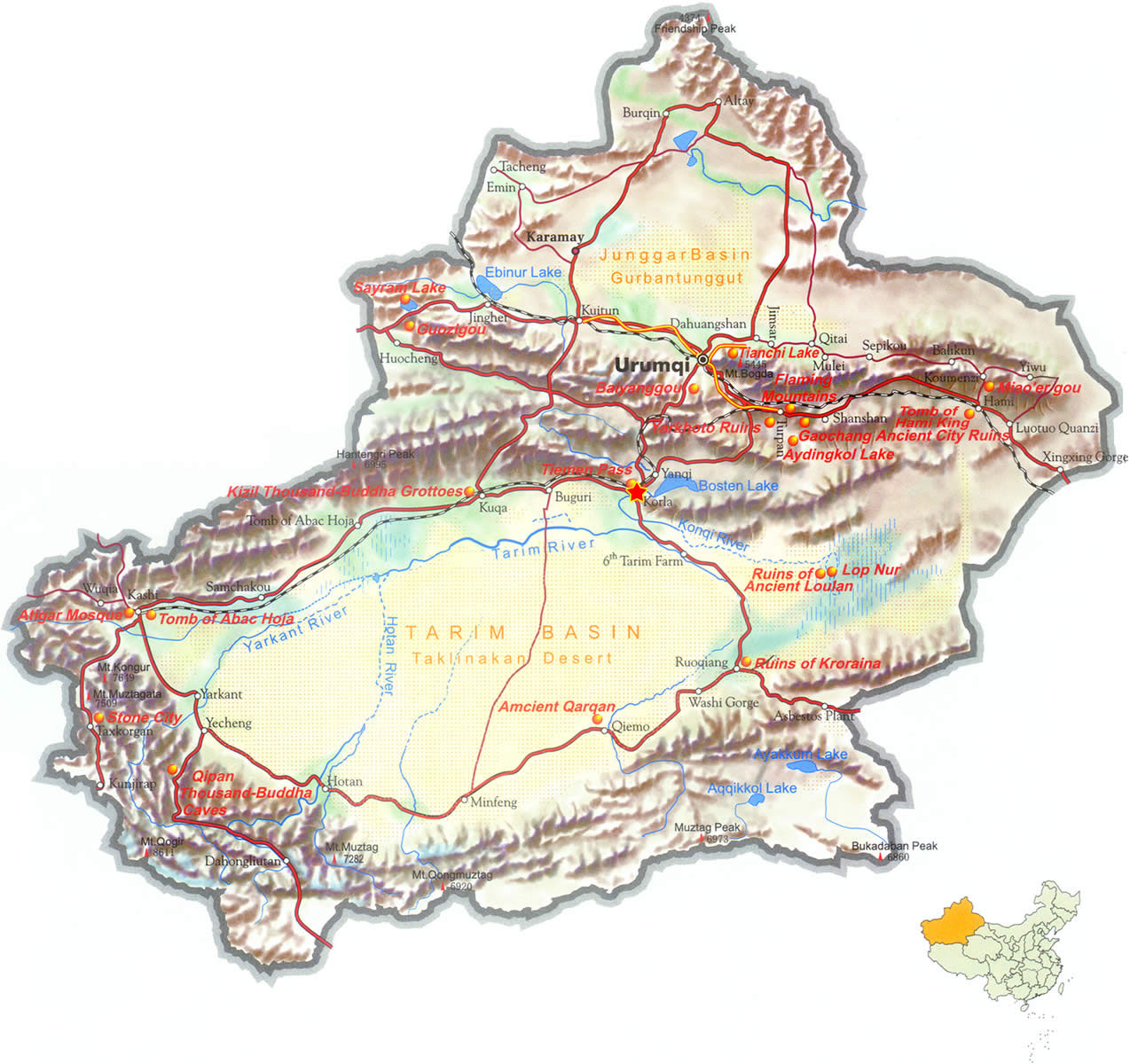 tien shan mountains world map