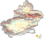 Map of  Xinjiang Uygur Autonomous Region
