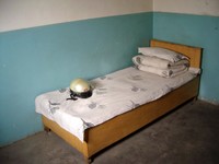 My sparse but comfortable room in Tazhong. The place I stayed at was a cross between a trucker's hostel and a brothel. I slept really well, though.
