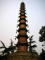 A wonderful tower complete with chiming bells at Wuhou Temple, Chengdu, Sichuan.