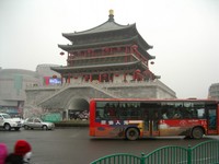 Xi'an famous bell tower in the city center.