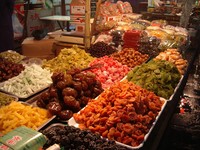 Delicious dried fruits, and whatnot, for sale in the Muslim quarter.