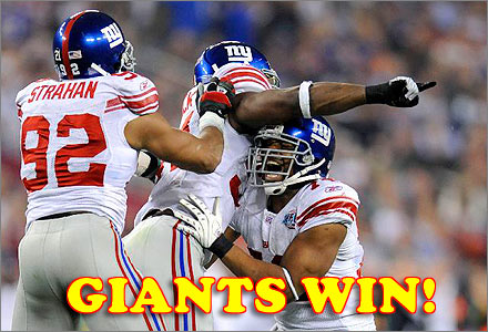 NY Giants win Super Bowl XLII!