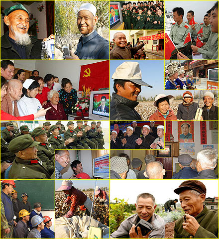 Chinese people around the country watch and listen to the Communist Party's 17th National Congress.