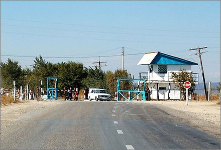 Kazakh-Chinese border checkpoint, 2005.
