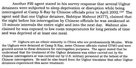 U.S. interrogators soften up Uyghur detainees before Chinese questioning.