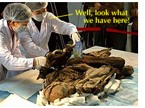 A shaman's mummy found in Xinjiang.